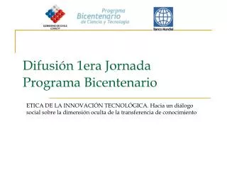 difusi n 1era jornada programa bicentenario