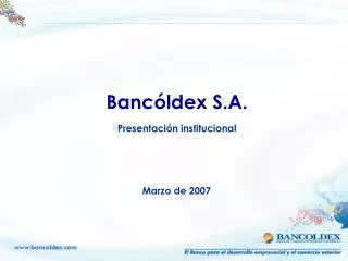 banc ldex s a presentaci n institucional