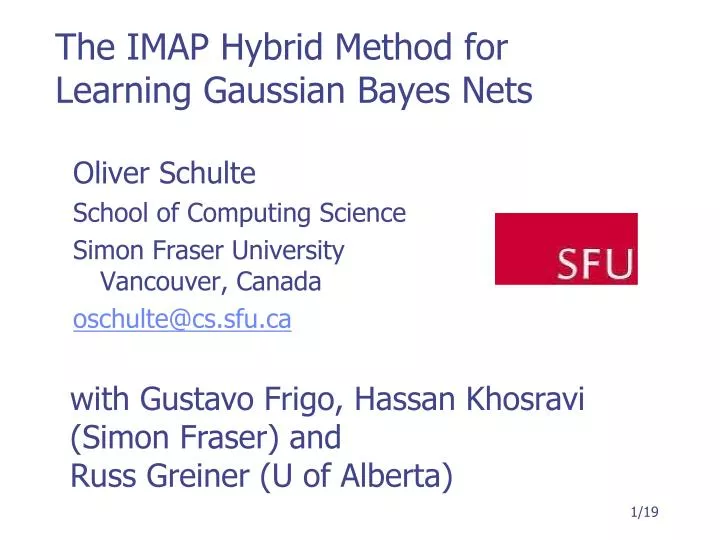 the imap hybrid method for learning gaussian bayes nets
