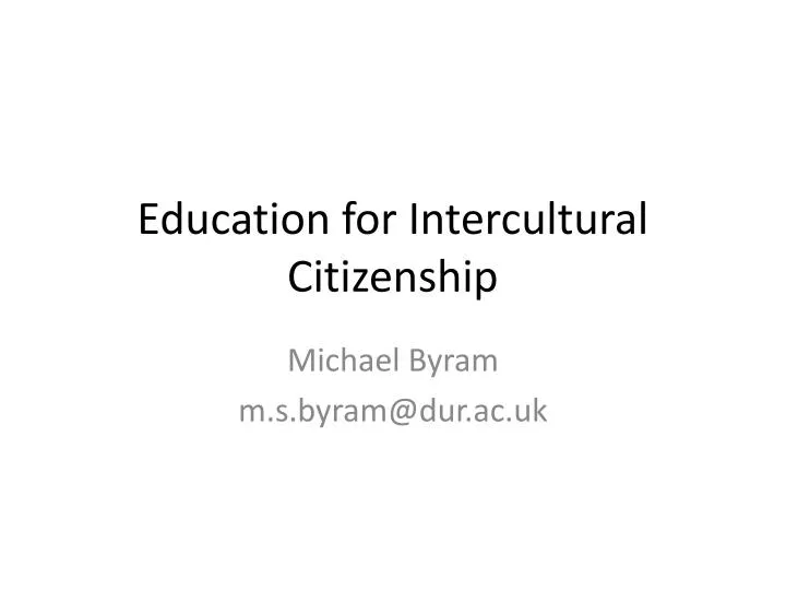 education for intercultural citizenship