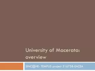 University of Macerata: overview
