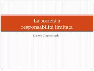 la societ a responsabilit limitata