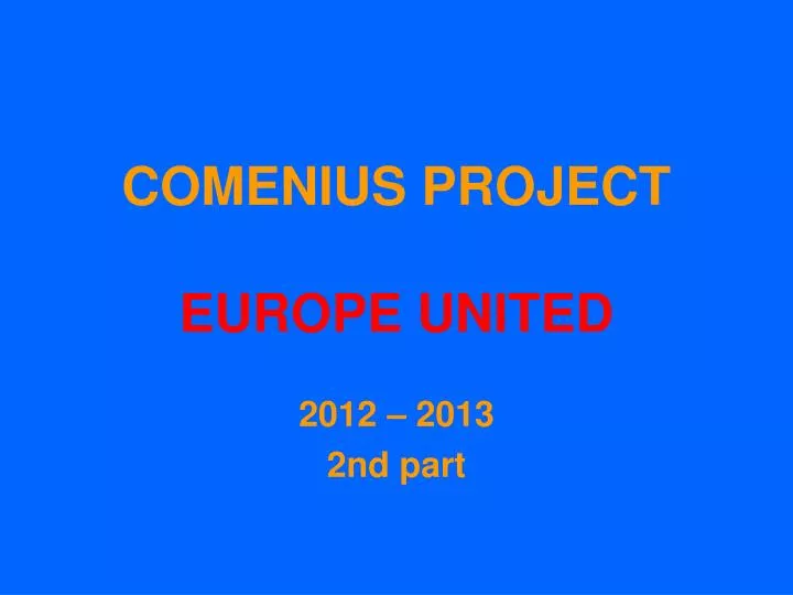 comenius project europe united