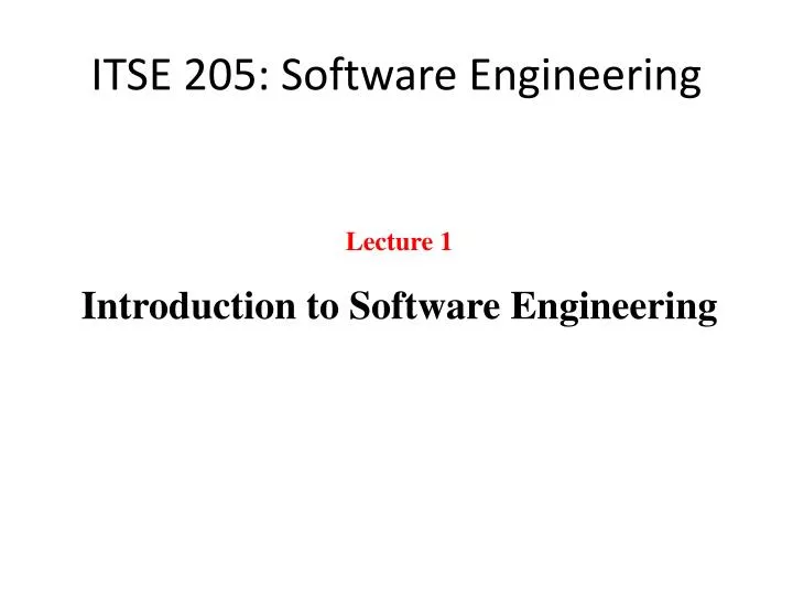 PPT - ITSE 205: Software Engineering PowerPoint Presentation, free ...