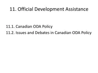 11. Official Development Assistance