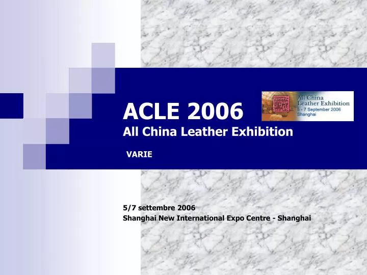 acle 2006 all china leather exhibition