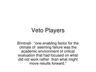 Veto Players