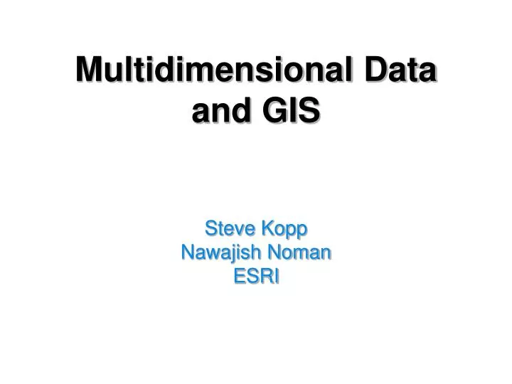 multidimensional data and gis