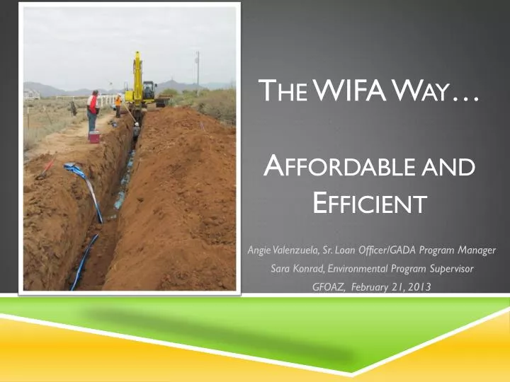 the wifa way affordable and efficient
