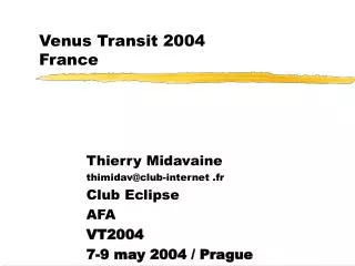 Venus Transit 2004 France