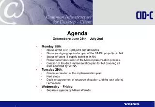 Agenda Greensboro June 28th – July 2nd