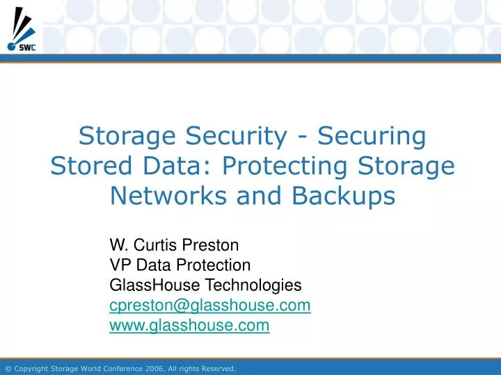 storage security securing stored data protecting storage networks and backups