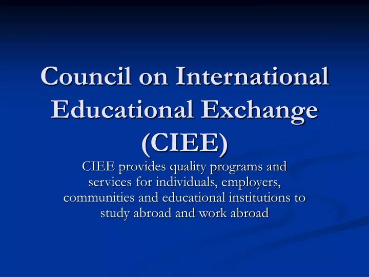 council on international educational exchange ciee