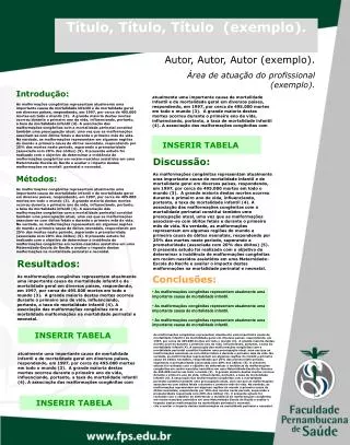 t tulo t tulo t tulo exemplo