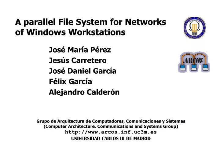 a parallel file system for networks of windows workstations