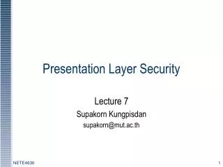 Presentation Layer Security
