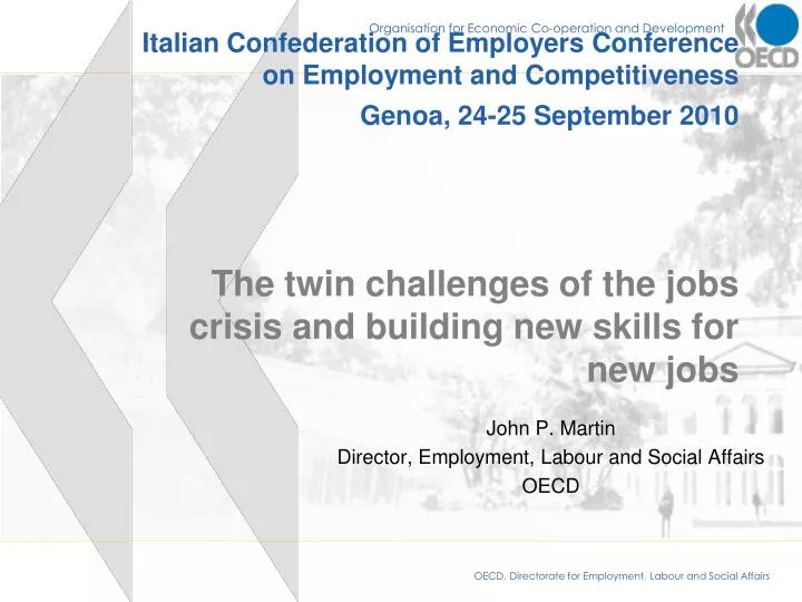 john p martin director employment labour and social affairs oecd