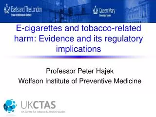 E-cigarettes and tobacco-related harm: Evidence and its regulatory implications