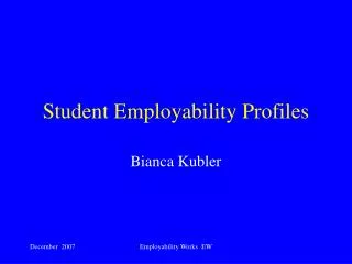 Student Employability Profiles