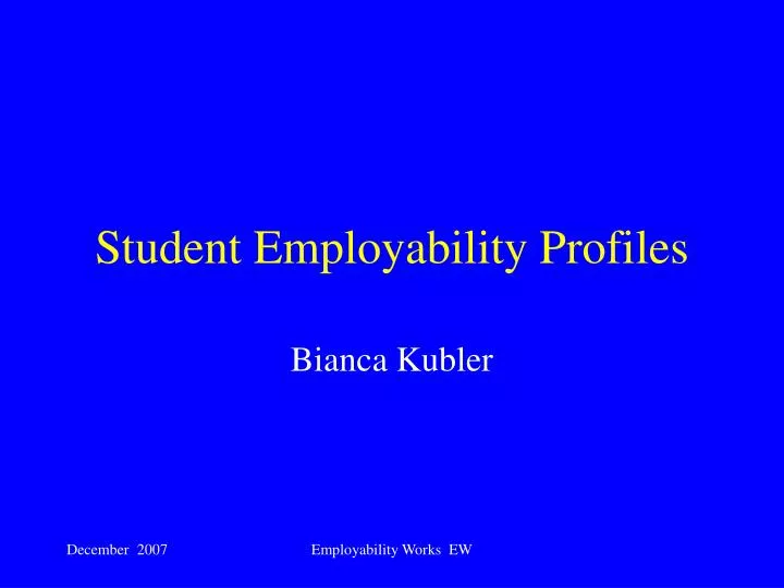 student employability profiles