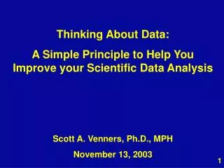 Thinking About Data: A Simple Principle to Help You Improve your Scientific Data Analysis