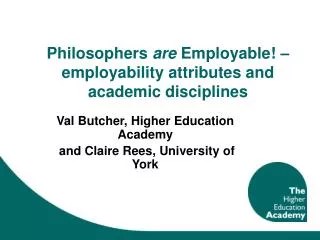 Philosophers are Employable! – employability attributes and academic disciplines