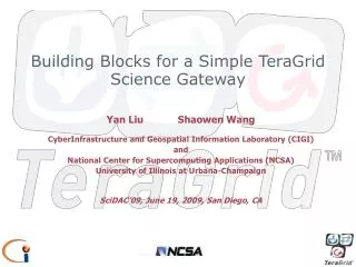 Building Blocks for a Simple TeraGrid Science Gateway