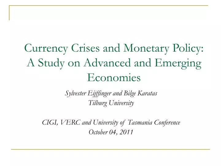 currency crises and monetary policy a study on advanced and emerging economies