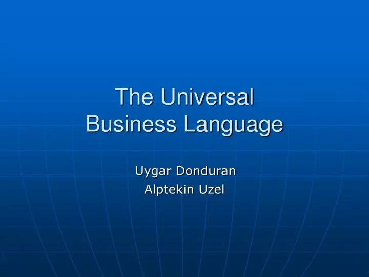 the universal business language