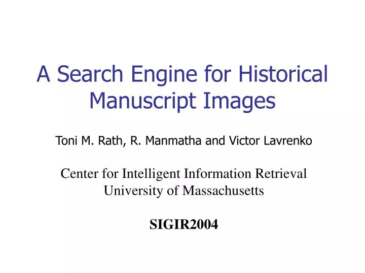 a search engine for historical manuscript images