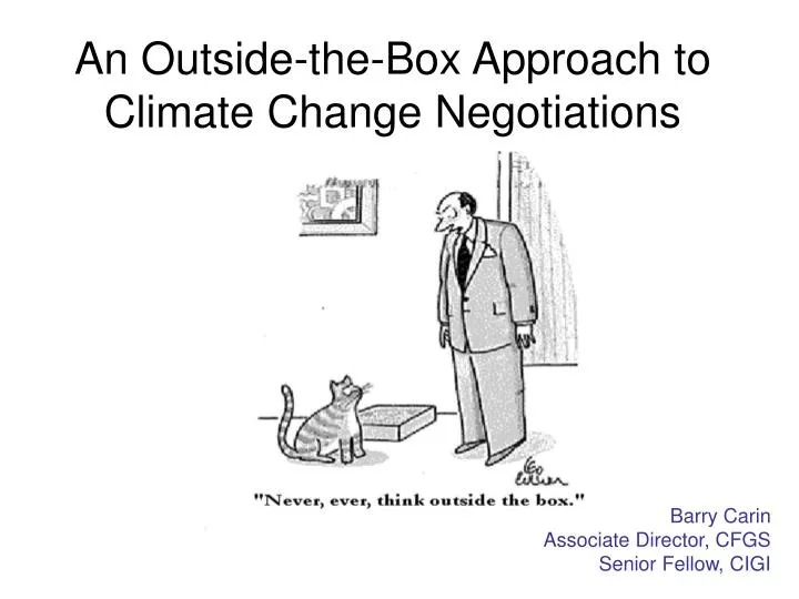 an outside the box approach to climate change negotiations