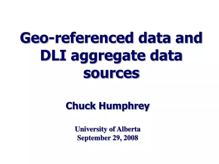 geo referenced data and dli aggregate data sources