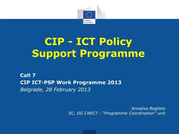 call 7 cip ict psp work programme 2013 belgrade 28 february 2013
