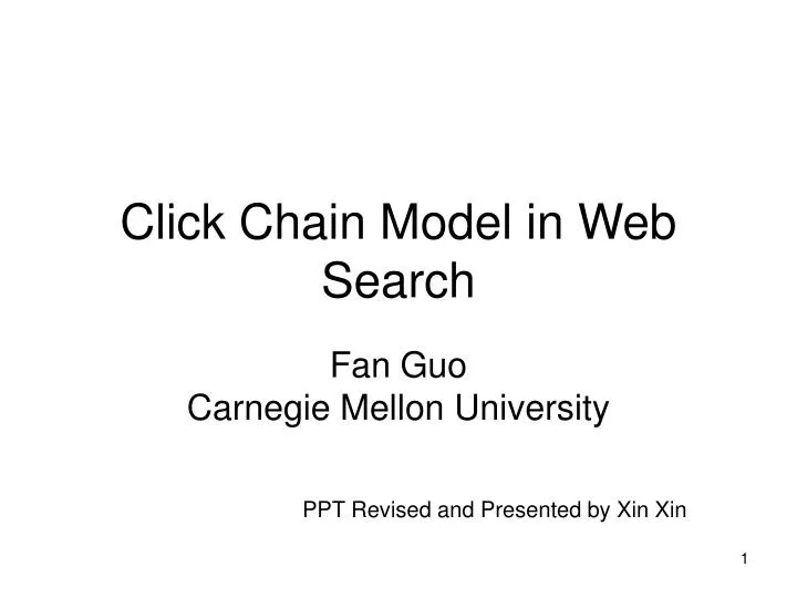 click chain model in web search
