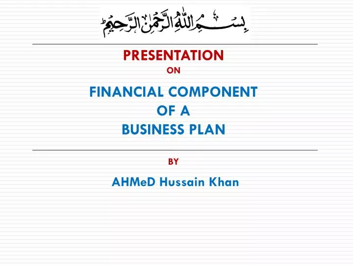 presentation on financial component of a business plan