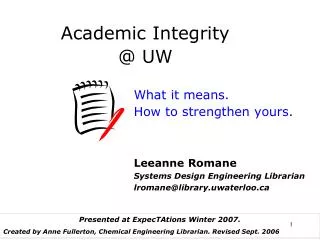 Academic Integrity @ UW