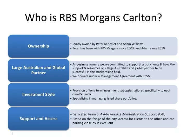 who is rbs morgans carlton