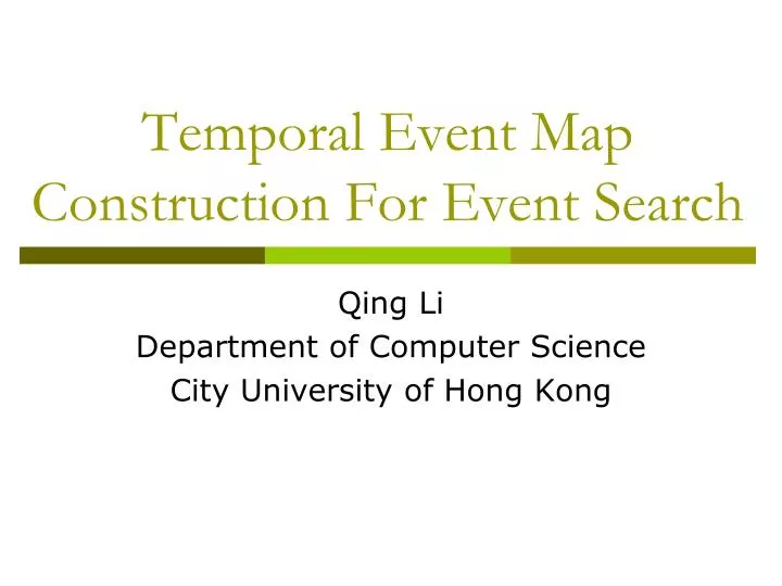 temporal event map construction for event search