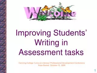 Improving Students’ Writing in Assessment tasks