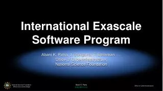 International Exascale Software Program