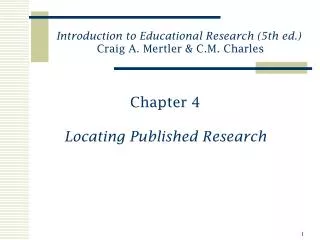 Chapter 4 Locating Published Research