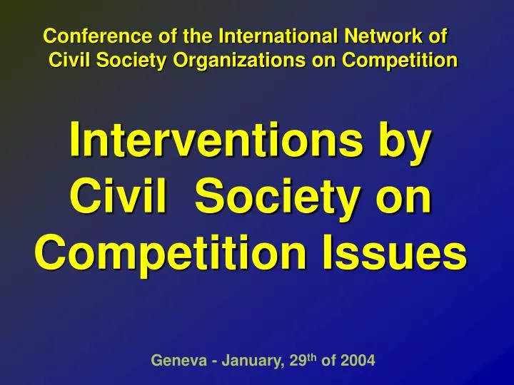 interventions by civil society on competition issues