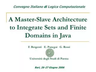 A Master-Slave Architecture to Integrate Sets and Finite Domains in Java