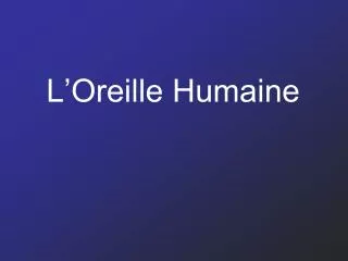 l oreille humaine
