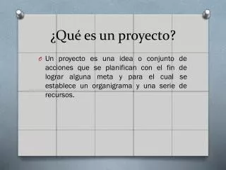qu es un proyecto