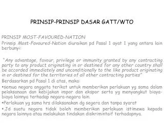 prinsip prinsip dasar gatt wto