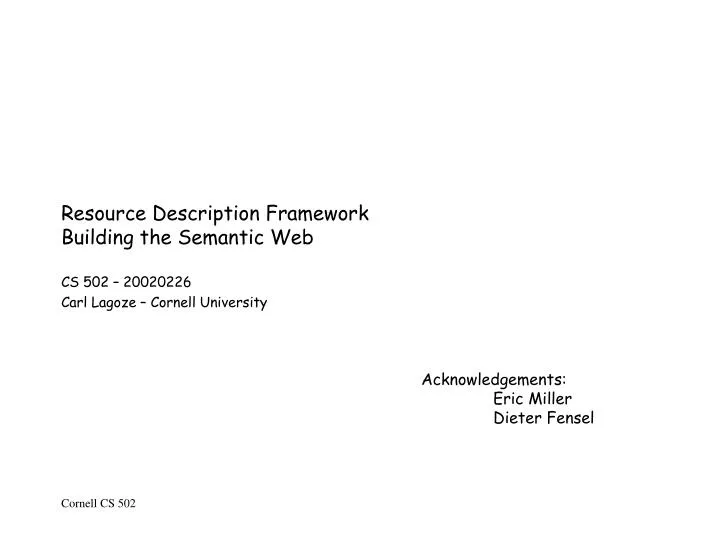 resource description framework building the semantic web