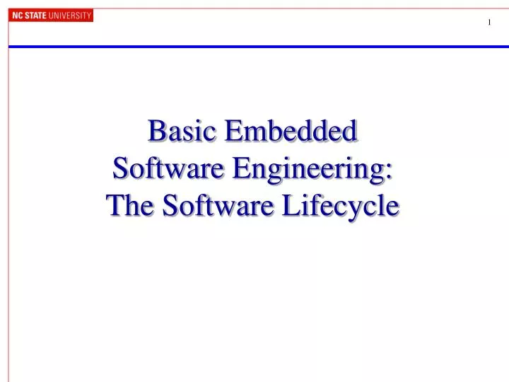 basic embedded software engineering the software lifecycle