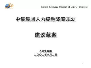 human resource strategy of cimc proposal