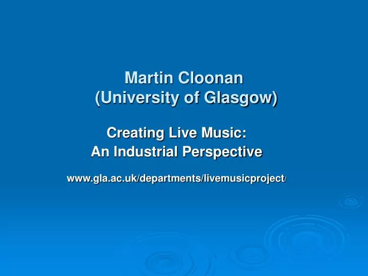 martin cloonan university of glasgow